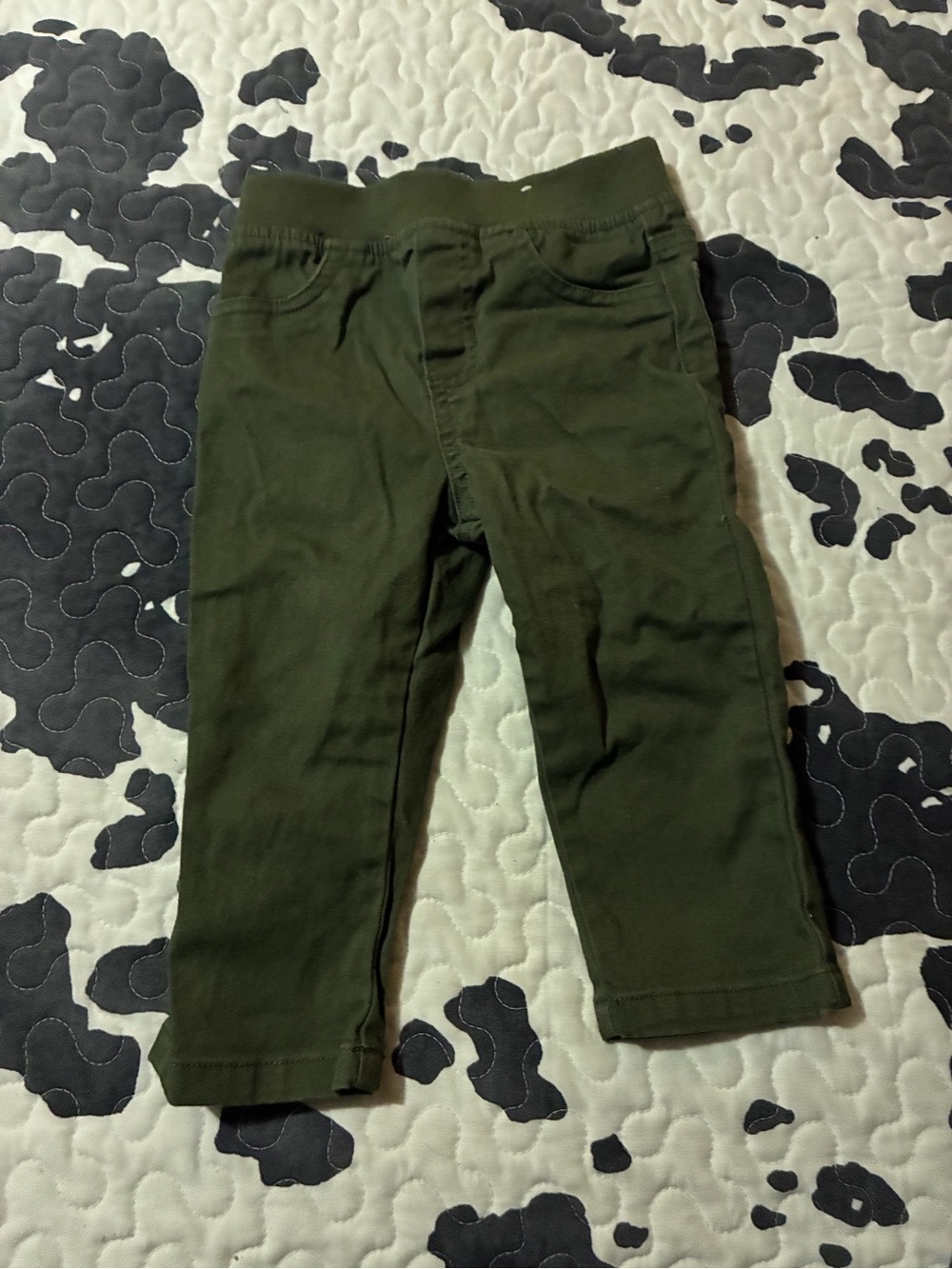 Olive Green Kids Stretch Pull-On Pants
